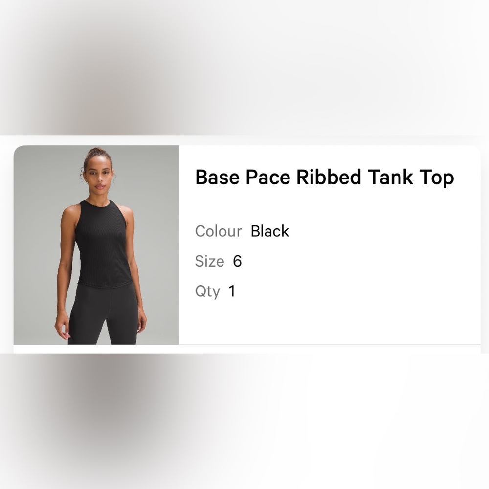 lululemon athletica Base Pace Ribbed Tank Top in Black